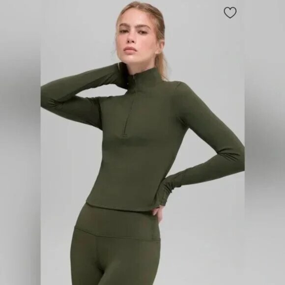NWT | ALO Softsculpt Precision 1/4 Zip Long Sleeve Clover Green Small - Picture 2 of 8